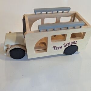 Hearth And Hand with Magnolia Kids Wooden Toy Farm School Bus 2023